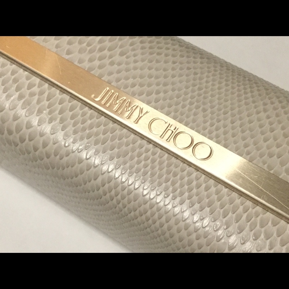 JIMMY CHOO SUNGLASSES CASE CREAM AND GOLD NWOT